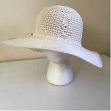 Wide Brim Beach White Sun Hat Mujers In Ivory White Woven Texture One Size  eb-23920941